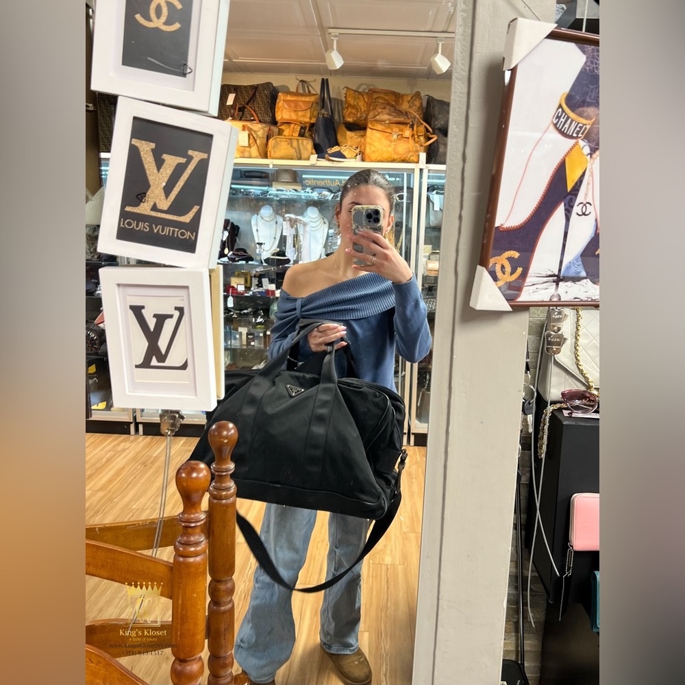 Prada nylon leather trim travel bag - Picture 14 of 16